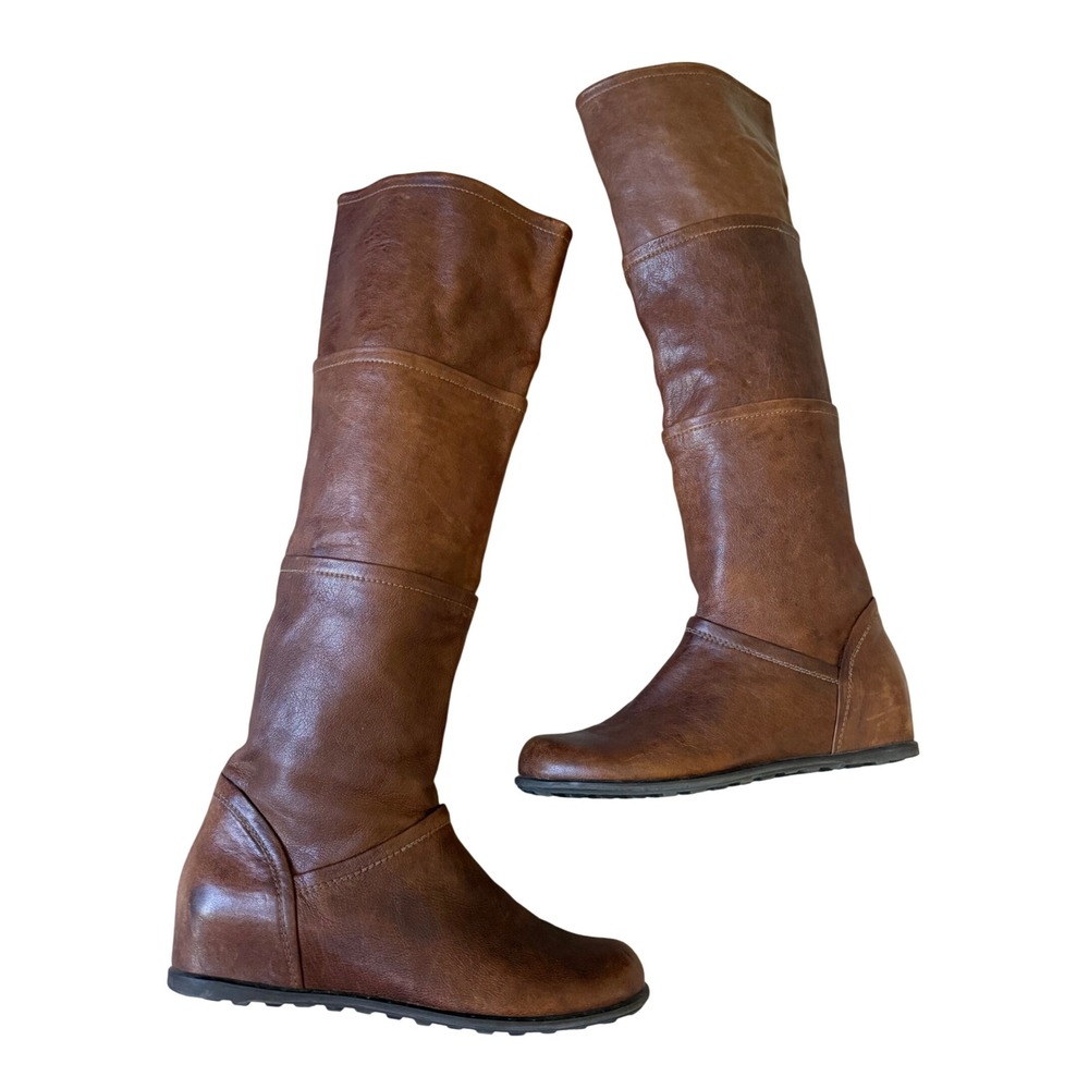 Stuart Weitzman Riding Boots Leather Brown 8.5 M